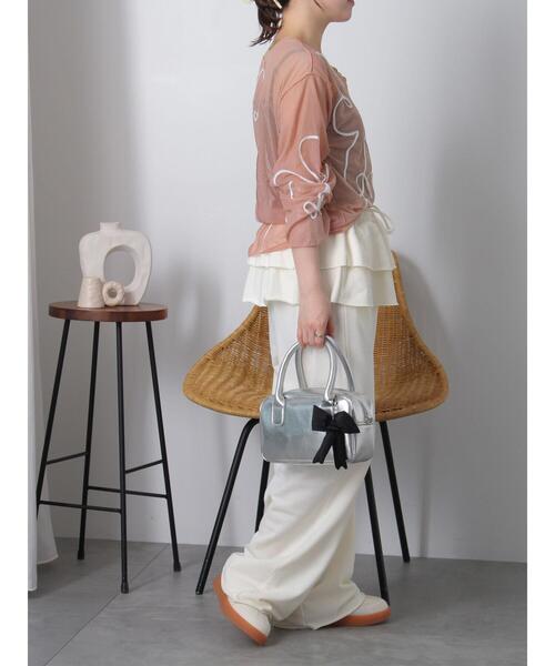 ehka sopo（エヘカソポ）の「フリル付きスウェットパンツ（スウェットパンツ・レディース・グレー/ブラック/キナリ・F）」の11枚目の写真