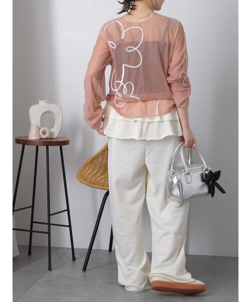 ehka sopo（エヘカソポ）の「フリル付きスウェットパンツ（スウェットパンツ・レディース・グレー/ブラック/キナリ・F）」の12枚目の写真