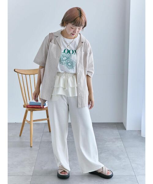 ehka sopo（エヘカソポ）の「フリル付きスウェットパンツ（スウェットパンツ・レディース・グレー/ブラック/キナリ・F）」の15枚目の写真