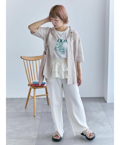 ehka sopo（エヘカソポ）の「フリル付きスウェットパンツ（スウェットパンツ・レディース・グレー/ブラック/キナリ・F）」の16枚目の写真