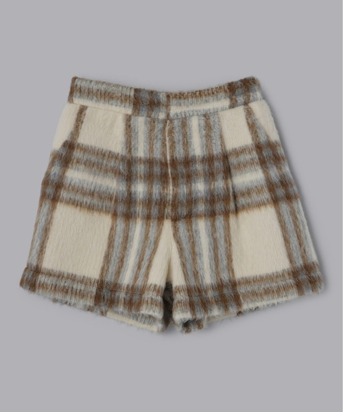 Olu.（オルドット）の「シャギータックショートパンツ[セットアップ可能]（その他パンツ・レディース・グレー/ホワイト×ブラウン/アイボリー/ブラウン・1/0）」の9枚目の写真
