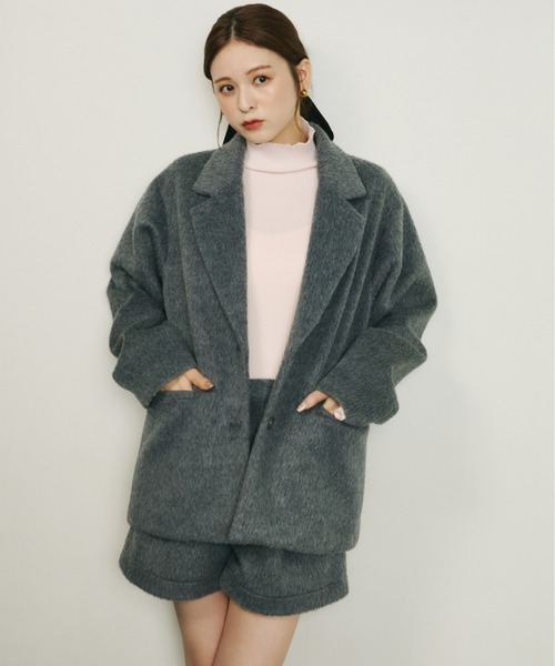 Olu.（オルドット）の「シャギータックショートパンツ[セットアップ可能]（その他パンツ・レディース・グレー/ホワイト×ブラウン/アイボリー/ブラウン・1/0）」の22枚目の写真