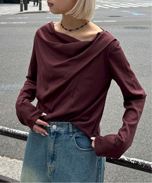 ドレープオフショルトップス