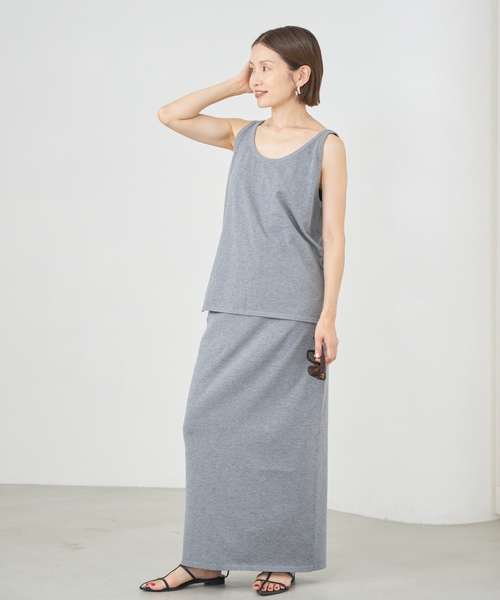 IENA（イエナ）の「ドライコットンスカート（スカート・レディース・ライトグレー/ブラック・FREE）」の4枚目の写真