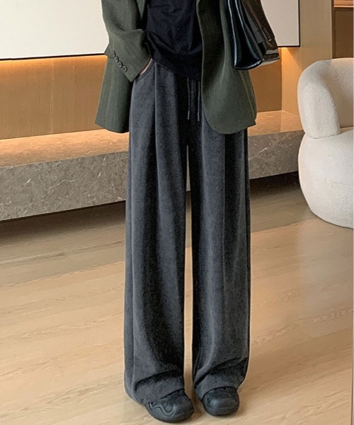 kirakiraShop（キラキラショップ）の「裏起毛 セミワイド リブ パンツ（その他パンツ・レディース・ブラウン/ベージュ/チャコール/ブラック・S/M/L/XL）」の21枚目の写真