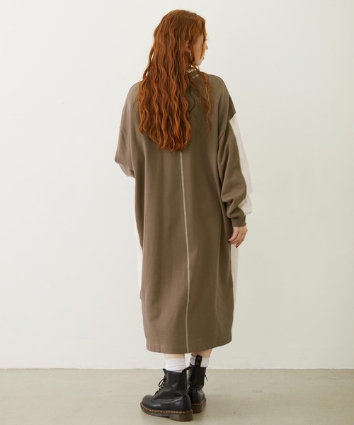 MILKFED.（ミルクフェド）の「SIDE LINE SWEAT DRESS（ワンピース・レディース・ブラウン/オートミール/チャコール・ONE SIZE）」の8枚目の写真