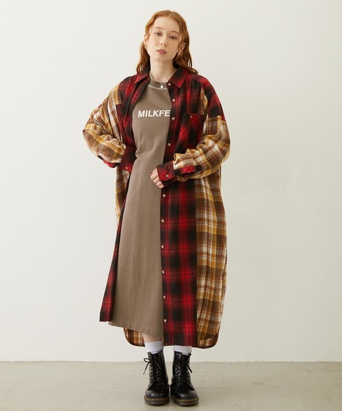 MILKFED.（ミルクフェド）の「SIDE LINE SWEAT DRESS（ワンピース・レディース・ブラウン/オートミール/チャコール・ONE SIZE）」の12枚目の写真