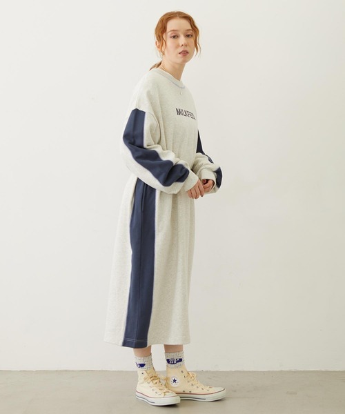MILKFED.（ミルクフェド）の「SIDE LINE SWEAT DRESS（ワンピース・レディース・ブラウン/オートミール/チャコール・ONE SIZE）」の15枚目の写真