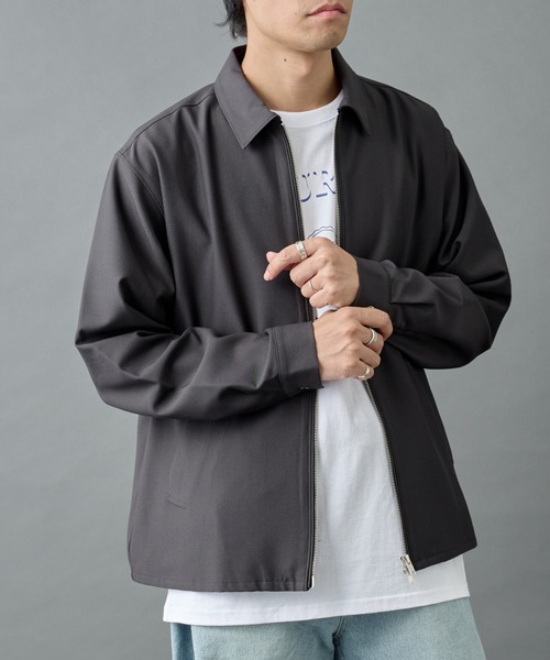 セール】ウォッシャブルストレッチジップシャツジャケット（シャツ