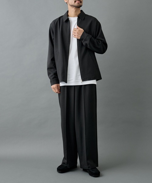 セール】ウォッシャブルストレッチジップシャツジャケット（シャツ