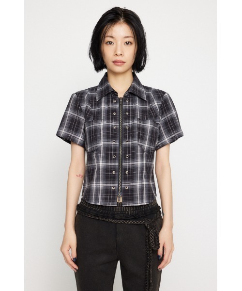 LAGUA GEM(ラグアジェム)の「2WAY COMPACT CHECK シャツ(シャツ/ブラウス・レディース・ベージュ/ブラック・FREE)」の16枚目の写真