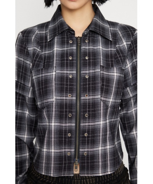 LAGUA GEM(ラグアジェム)の「2WAY COMPACT CHECK シャツ(シャツ/ブラウス・レディース・ベージュ/ブラック・FREE)」の17枚目の写真