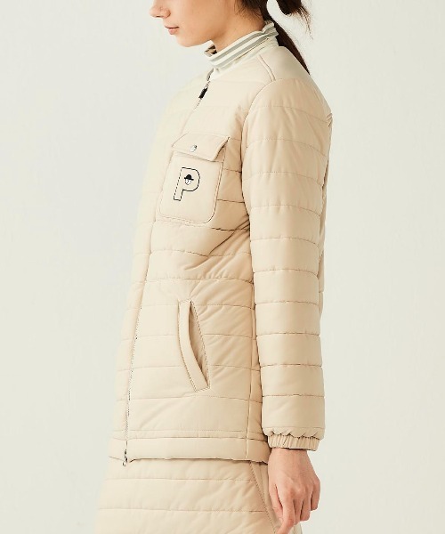 Picone CLUB(ピッコーネクラブ)の「防風保温ノーカラー中綿ブルゾン(ブルゾン・レディース・ブラック/ホワイト/ベージュ・S/M/L)」の9枚目の写真