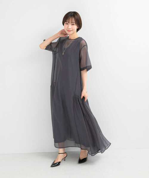 アーバンリサーチ ロッソ（URBAN RESEARCH ROSSO）/ELENDEEK　SHEER LAYERED CUT ONE−PIECE セール】ELENDEEK SHEER LAYERED CUT ONE-PIECE（ワンピース）｜URBAN