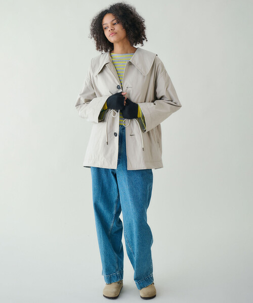 ORCIVAL（オーシバル）の「ORCIVAL | 中綿 ビッグカラーブルゾン WOMEN（その他アウター・レディース・ダークネイビー/ライトグレー・1）」の4枚目の写真