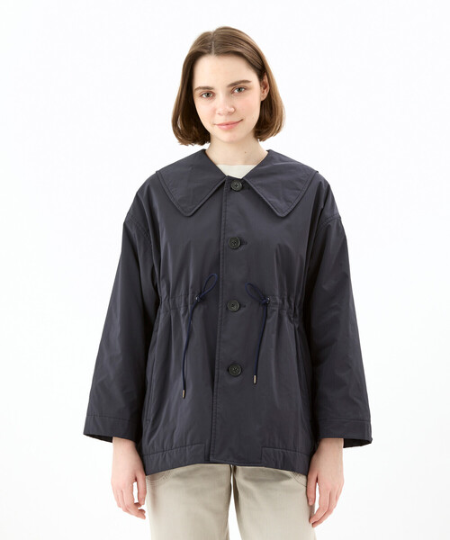 【新品未使用】ORCIVAL オーシバル サイズ4 ネイビー ORCIVAL | 中綿 ビッグカラーブルゾン WOMEN(その他アウター