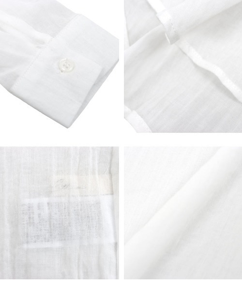 Petitle（プチレ）の「[ 低身長向けサイズ ] シアーガーゼロングシャツパーカー（シャツ/ブラウス・レディース・ライトベージュ/ブラック/オフホワイト/ブルー/グレー・PM）」の9枚目の写真