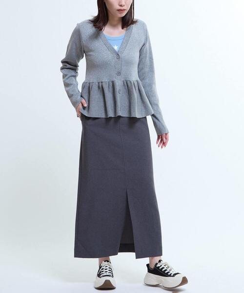 CONVERSE TOKYO(コンバーストウキョウ)の「WAIST LOGO NARROW SKIRT(スカート・レディース・ブラウン/グレー・FREE)」の5枚目の写真