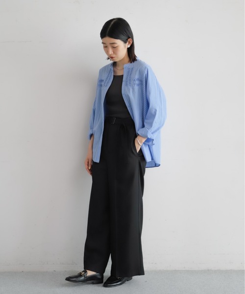 NOMBRE IMPAIR（ノンブルアンペール）の「ねじりピンタックストライプドルマンブラウス（シャツ/ブラウス・レディース・ホワイト/サックスブルー/ベージュ・FREE）」の19枚目の写真