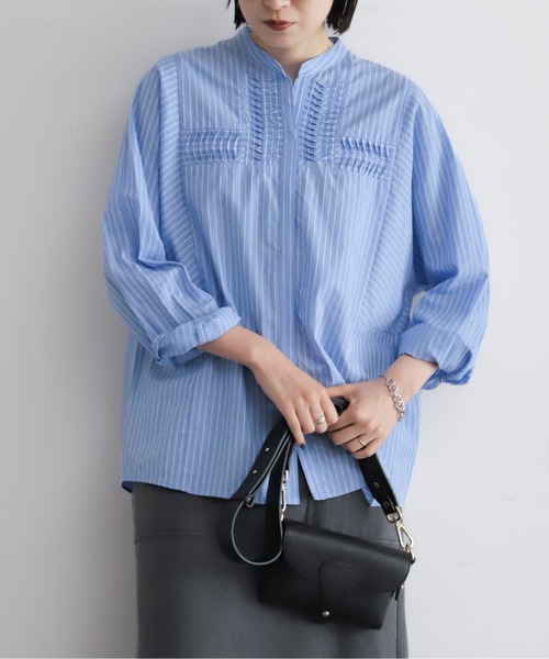 ねじりピンタックストライプドルマンブラウス | NOMBRE IMPAIR