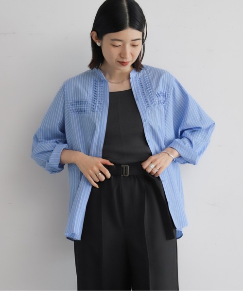 NOMBRE IMPAIR（ノンブルアンペール）の「ねじりピンタックストライプドルマンブラウス（シャツ/ブラウス・レディース・ホワイト/サックスブルー/ベージュ・FREE）」の22枚目の写真