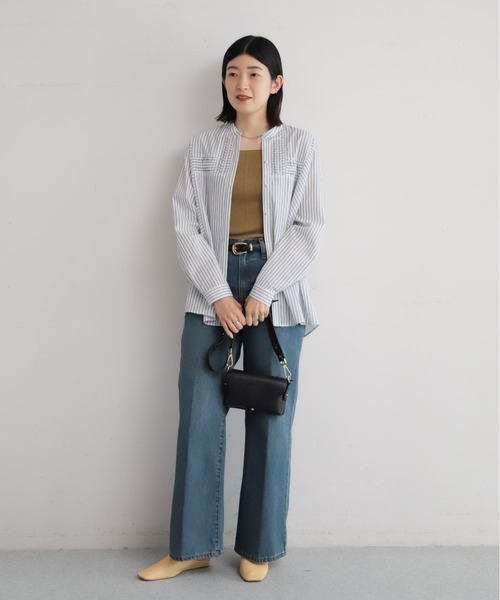 NOMBRE IMPAIR（ノンブルアンペール）の「ねじりピンタックストライプドルマンブラウス（シャツ/ブラウス・レディース・ホワイト/サックスブルー/ベージュ・FREE）」の6枚目の写真