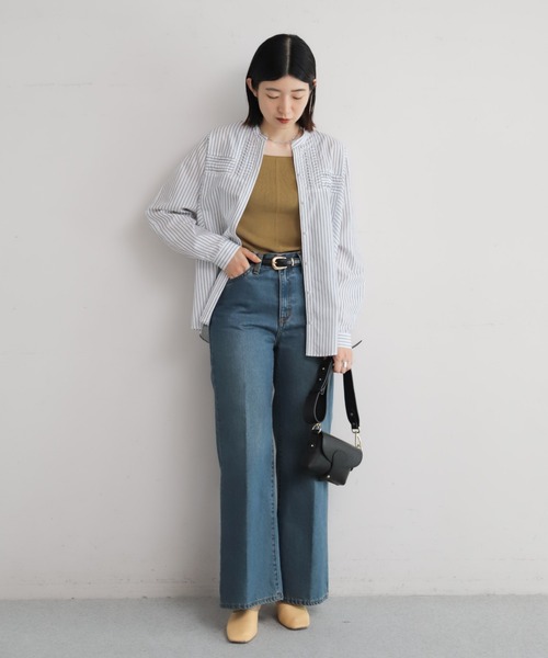 NOMBRE IMPAIR（ノンブルアンペール）の「ねじりピンタックストライプドルマンブラウス（シャツ/ブラウス・レディース・ホワイト/サックスブルー/ベージュ・FREE）」の7枚目の写真