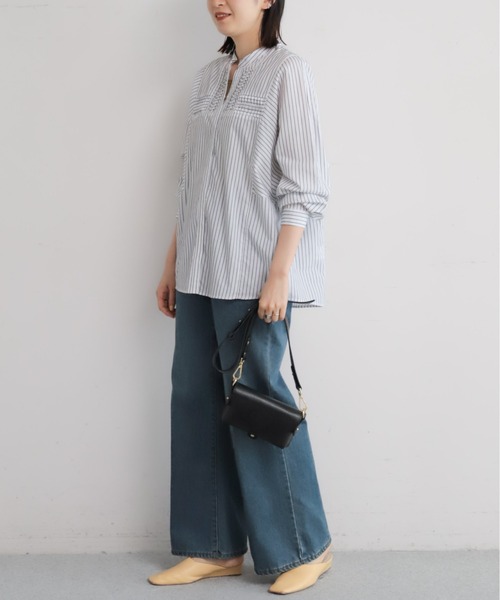 NOMBRE IMPAIR（ノンブルアンペール）の「ねじりピンタックストライプドルマンブラウス（シャツ/ブラウス・レディース・ホワイト/サックスブルー/ベージュ・FREE）」の17枚目の写真