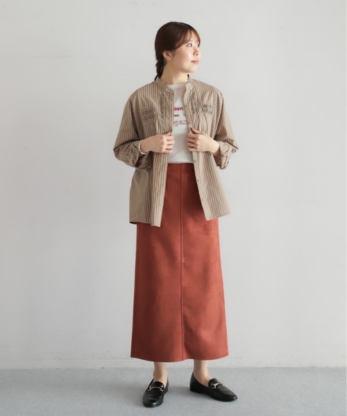 しまたく ねじりピンタックストライプドルマンブラウス | NOMBRE IMPAIR