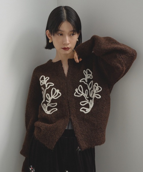 テープ刺繍カーディガン（ニット/セーター）｜Shelly island（シェリー