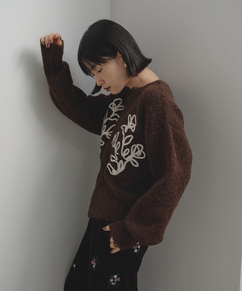 テープ刺繍カーディガン（ニット/セーター）｜Shelly island（シェリー