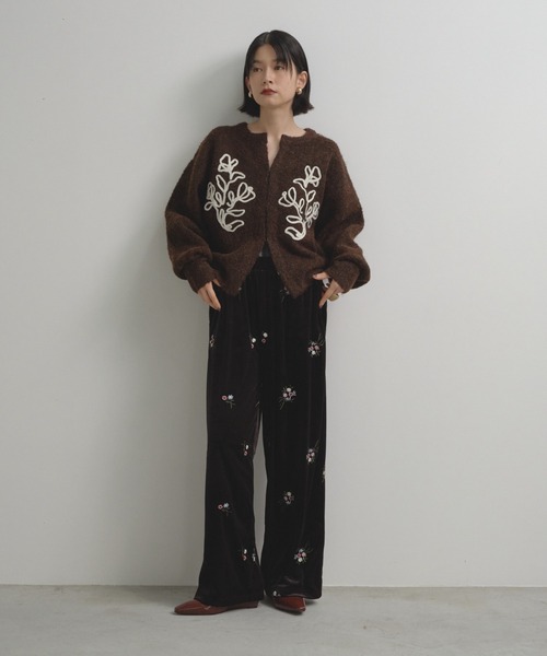 テープ刺繍カーディガン（ニット/セーター）｜Shelly island（シェリー