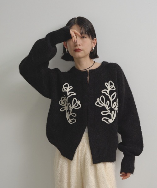 セール】テープ刺繍カーディガン（ニット/セーター）｜Shelly island