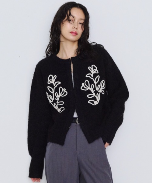セール】テープ刺繍カーディガン（ニット/セーター）｜Shelly island