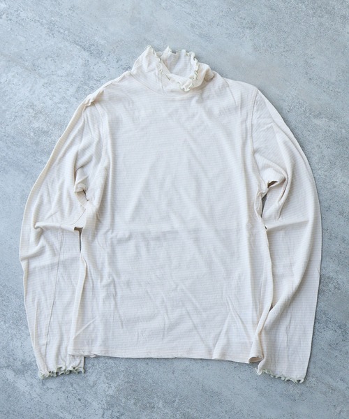 bulle de savon(ビュルデサボン)の「△ボーダー ハイネック プルオーバー(Tシャツ/カットソー・レディース・ピンク/ホワイト・FREE)」の1枚目の写真