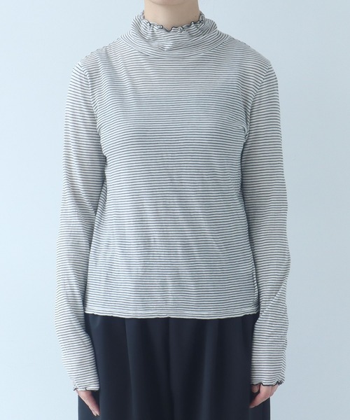 bulle de savon(ビュルデサボン)の「△ボーダー ハイネック プルオーバー(Tシャツ/カットソー・レディース・ピンク/ホワイト・FREE)」の15枚目の写真