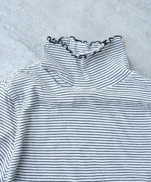 bulle de savon(ビュルデサボン)の「△ボーダー ハイネック プルオーバー(Tシャツ/カットソー・レディース・ピンク/ホワイト・FREE)」の21枚目の写真