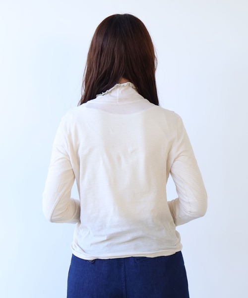 bulle de savon(ビュルデサボン)の「△ボーダー ハイネック プルオーバー(Tシャツ/カットソー・レディース・ピンク/ホワイト・FREE)」の7枚目の写真
