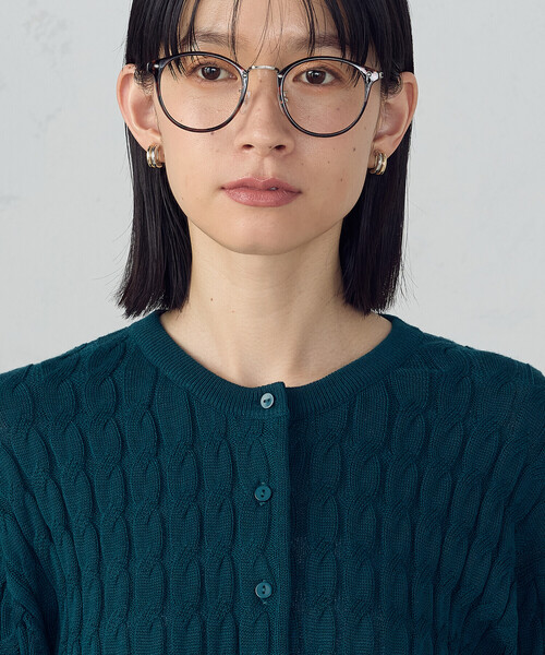 COMME CA ISM（コムサイズム）の「ミニケーブル　クルーネックカーディガン（カーディガン/ボレロ・レディース・グリーン/ブラック・LARGE/MEDIUM）」の18枚目の写真