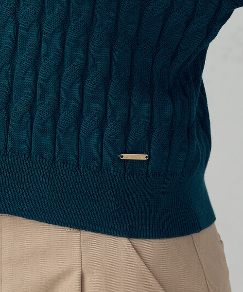 COMME CA ISM（コムサイズム）の「ミニケーブル　クルーネックカーディガン（カーディガン/ボレロ・レディース・グリーン/ブラック・LARGE/MEDIUM）」の20枚目の写真