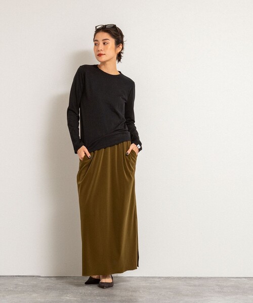 NOLLEY’S（ノーリーズ）の「【MAQWEL/マクウェル】ウォッシャブルベロアロングスカート（スカート・レディース・ブラウン/カーキ・1/2）」の15枚目の写真