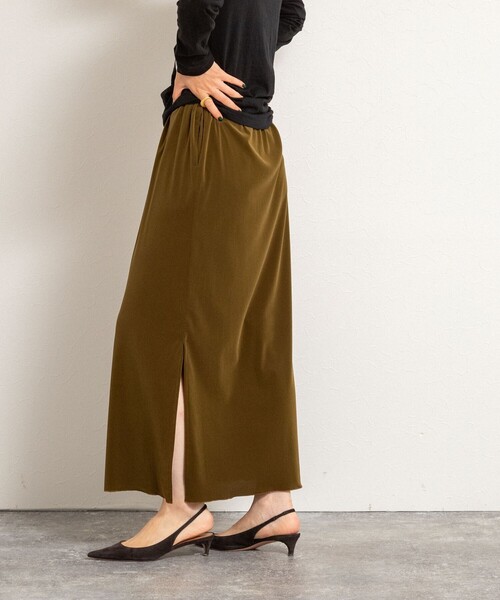 NOLLEY’S（ノーリーズ）の「【MAQWEL/マクウェル】ウォッシャブルベロアロングスカート（スカート・レディース・ブラウン/カーキ・1/2）」の21枚目の写真