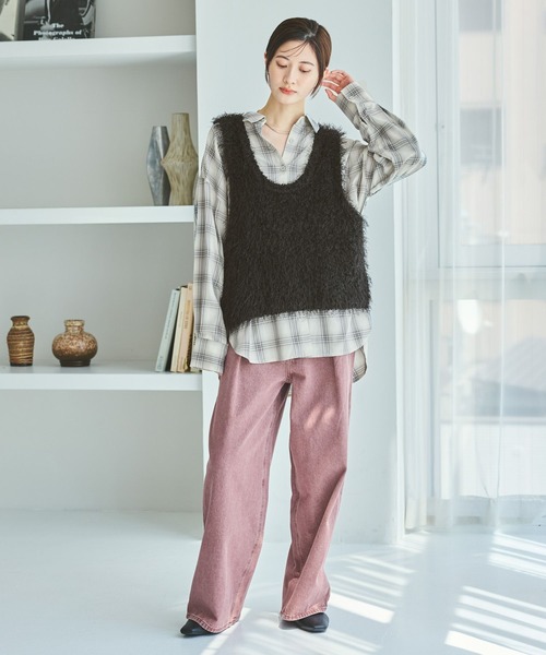 LAKOLE（ラコレ）の「ビエラオンブレチェックシャツ / 586530（シャツ/ブラウス・レディース・ブラック/グレー/ブルー/ブラウン・FREE）」の17枚目の写真