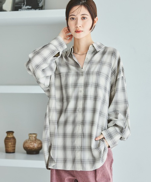 LAKOLE（ラコレ）の「ビエラオンブレチェックシャツ / 586530（シャツ/ブラウス・レディース・ブラック/グレー/ブルー/ブラウン・FREE）」の18枚目の写真