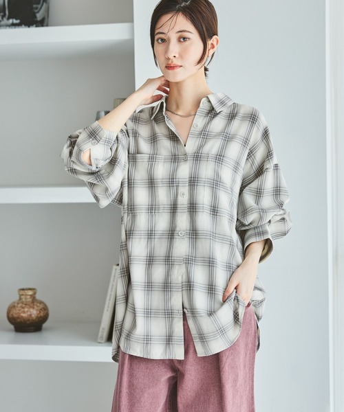 LAKOLE（ラコレ）の「ビエラオンブレチェックシャツ / 586530（シャツ/ブラウス・レディース・ブラック/グレー/ブルー/ブラウン・FREE）」の19枚目の写真