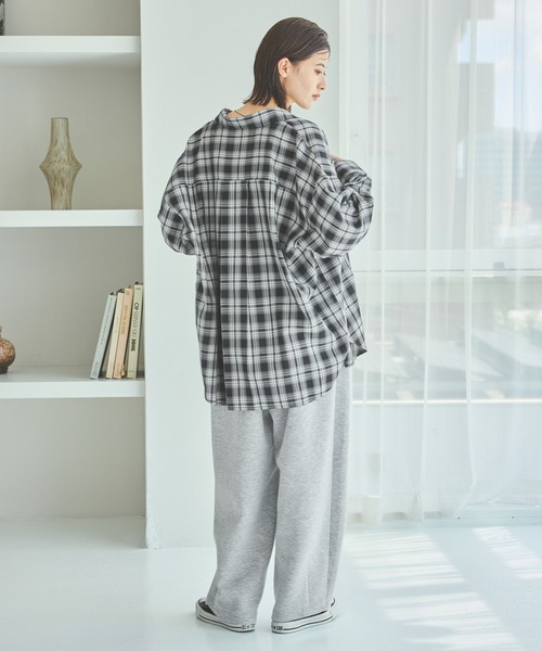 LAKOLE（ラコレ）の「ビエラオンブレチェックシャツ / 586530（シャツ/ブラウス・レディース・ブラック/グレー/ブルー/ブラウン・FREE）」の7枚目の写真