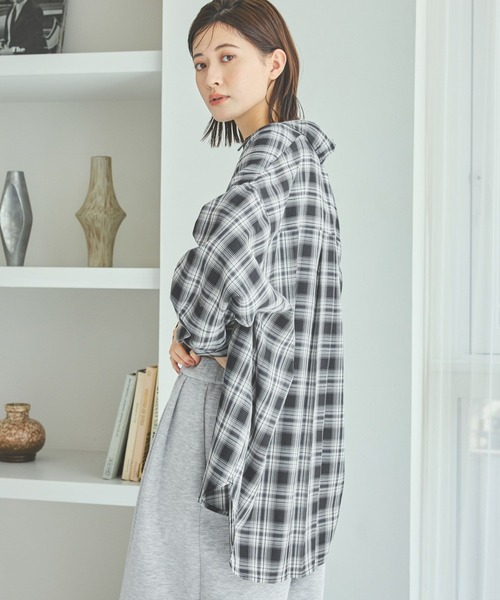 LAKOLE（ラコレ）の「ビエラオンブレチェックシャツ / 586530（シャツ/ブラウス・レディース・ブラック/グレー/ブルー/ブラウン・FREE）」の11枚目の写真