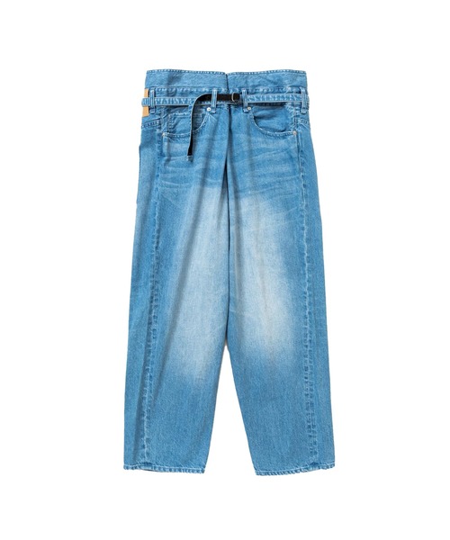 meanswhile(ミーンズワイル)の「Fade Denim Wrap PT(デニムパンツ・メンズ・インディゴブルー/オフホワイト・4(XL)/3(L)/2(M)/1(S))」の2枚目の写真