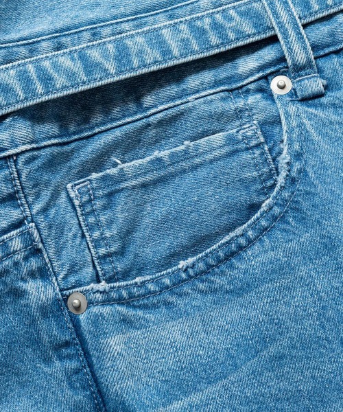 meanswhile(ミーンズワイル)の「Fade Denim Wrap PT(デニムパンツ・メンズ・インディゴブルー/オフホワイト・4(XL)/3(L)/2(M)/1(S))」の12枚目の写真