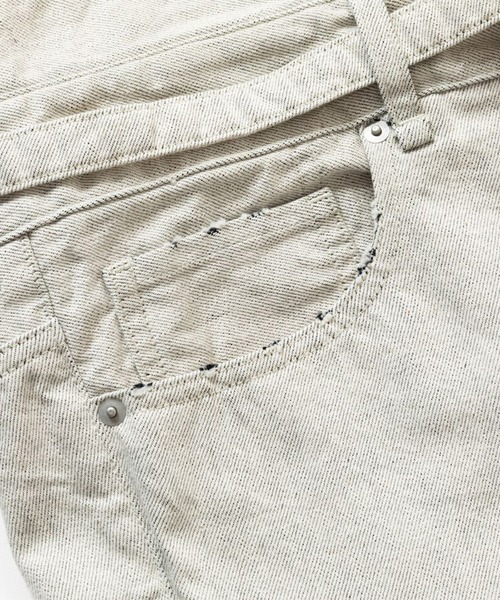 meanswhile(ミーンズワイル)の「Fade Denim Wrap PT(デニムパンツ・メンズ・インディゴブルー/オフホワイト・4(XL)/3(L)/2(M)/1(S))」の6枚目の写真